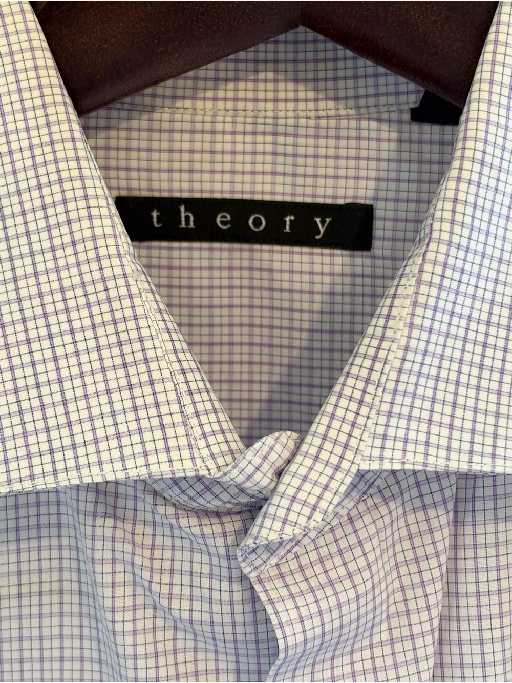 Theory Men's Lavender Micro-Check Dress Shirt